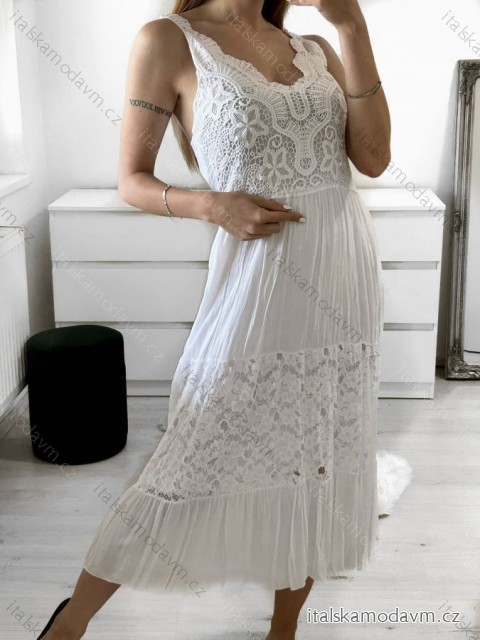 Šaty letní krajkové boho na ramínka dámské (S/M ONE SIZE) ITALSKÁ MÓDA IMPLI2390687
