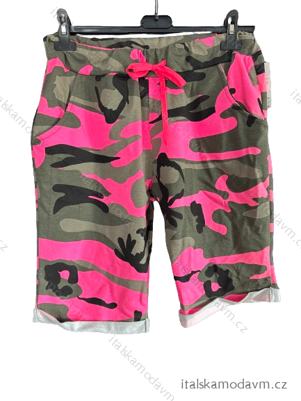 Kraťasy šortky bavlnené dámske (S/M ONE SIZE) TALIANSKA MÓDA IMD23356/DR S / M ružová