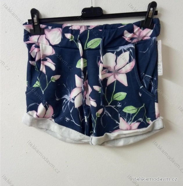 Kraťasy šortky letní dámské  (S/M one size) ITALSKÁ MODA IMD21261/DUR modrá S/M