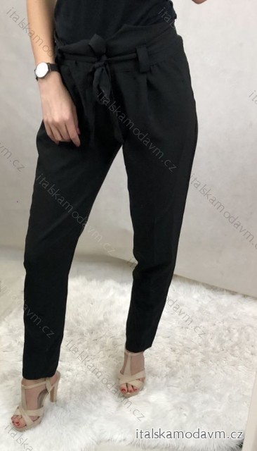 Kalhoty haremky elegantní dlouhé letní dámské (UNI S/L) ITALSKÁ MÓDA IM72013379/DUR S/M Černá