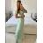 Šaty spoločenské elegantný krátky rukáv dámske (S/M ONE SIZE) TALIANSKA MÓDA IMPSH223589L/DUR - zelená smaragdová - S/M