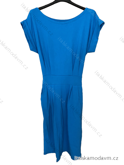 Šaty športové letné krátky rukáv dámske (S/M ONE SIZE) TALIANSKA MóDA IMM22916/DUR modrá