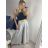 Kalhoty letní s páskem dámské (S/M/L ONE SIZE) ITALSKá MóDA IMSM24040/DU -   světle modrá -   M/L
