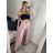 Kalhoty letní s páskem dámské (S/M/L ONE SIZE) ITALSKá MóDA IMSM24040