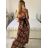 Šaty dlhé letné icecool bez rukávov dámske (S/M/L ONE SIZE) TALIANSKA MÓDA IMM23M2132-19/DU M / L hnedá