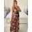 Šaty dlhé letné icecool bez rukávov dámske (S/M/L ONE SIZE) TALIANSKA MÓDA IMM23M2132-19/DU M / L hnedá