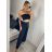 Kalhoty harémky letní dlouhé dámské (S/M/L ONE SIZE) ITALSKÁ MÓDA IM324122/DU -   bílá -   M/L