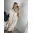 Šaty lněné košilové letní dámske (L/XL ONE SIZE) ITALSKÁ MODA IM722LENA/DR -   béžová -   S/M