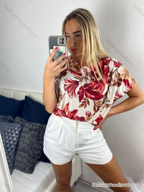 Tunika icecool krátký rukávu dámská (S/M ONE SIZE) ITALSKÁ MÓDA IMM24M5528A/DUR -   červená -   S/M