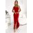 317-4 Šaty dlhé na jedno rameno - červené