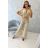 Overal dlouhý s páskem krátký rukáv dámské (S/M/L ONE SIZE) ITALSKÁ MÓDA IMWCN24010/DUR -   béžová -   M / L