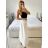 Nohavice dlhé oversize dámske (S/M/L ONE SIZE) TALIANSKA MODA IM324KEYSY/DR -   biela -   S / M