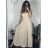 Šaty dlouhé elegantní letní s rukávem s volánky dámské (S/M ONE SIZE) ITALSKÁ MÓDA IM423LAILA čierna