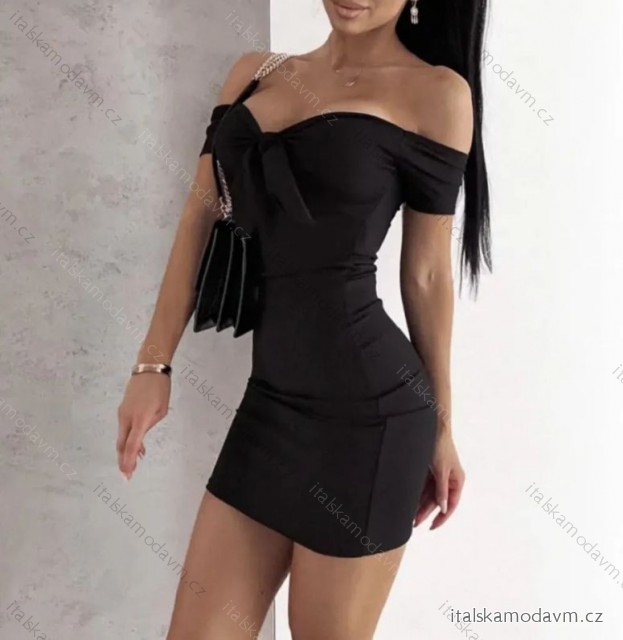 Šaty krátké carmen elegantní dámské (S/M ONE SIZE) ITALSKÁ MÓDA IMPMD2420534a