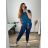 Kalhoty bavlněné dámské nadrozměr (XL/2XL ONE SIZE) ITALSKá MóDA IM424LAMIA/DR -   tmavě modrá -   XL/2XL
