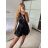 Overal krátký elegantní bez rukávu dámské (S/M ONE SIZE) ITALSKÁ MÓDA IMPBB24A40395/DUR -   růžová fuchsiová -   S/M