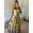 Šaty dlouhé letní na ramínka dámské citronky  (S/M ONE SIZE) ITALSKÁ MÓDA IMPBB2439784lx/DUR -   bílá -   S/M