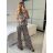 Souprava letní icecool top a kalhoty dámská (S/M ONE SIZE) ITALSKÁ MÓDA IMM24M84215A/DU -   hnědá gepard -   S/M
