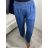 Nohavice dlhé riflové dámske (S/M/L ONE SIZE) TALIANSKA MÓDA IMD24021 M / L svetlo modrá