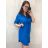 Šaty košilové oversize krátký rukáv dámské (S/M/L ONE SIZE) ITALSKÁ MÓDA IM424538