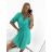 Šaty košilové oversize krátký rukáv dámské (S/M/L ONE SIZE) ITALSKÁ MÓDA IM424538/DR smaragdová S/M/L