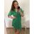 Šaty košilové oversize krátký rukáv dámské (S/M/L ONE SIZE) ITALSKÁ MÓDA IM424538/DR smaragdová S/M/L