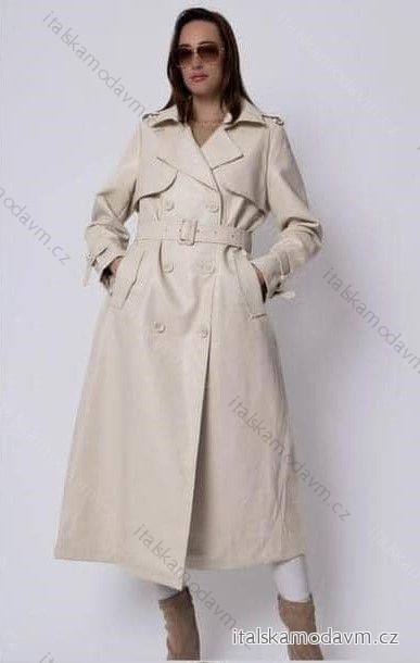Kabát slabý s páskem dlouhý rukáv dámský (S/M/L ONE SIZE) ITALSKÁ MÓDA IMM24M6013