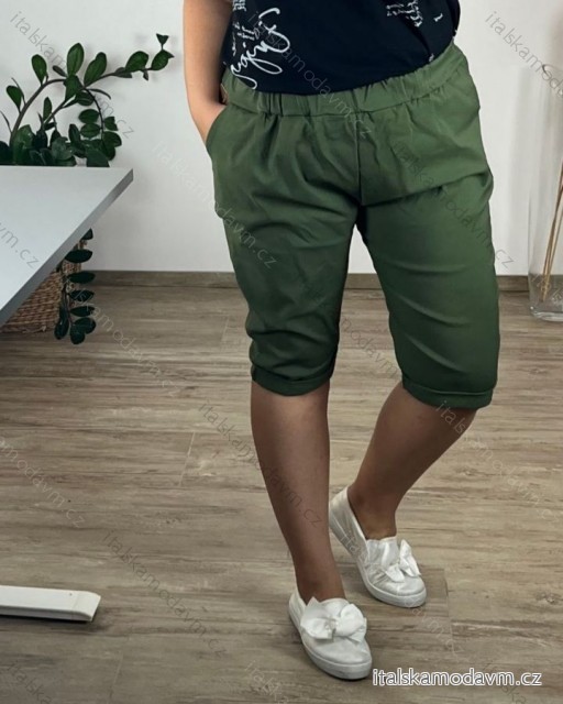 Kraťasy šortky strečové dámske nadrozmer (54/56 ONE SIZE) TALIANSKA MÓDA IM424BORA/DUR