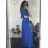 šaty dlouhé elegantní společenské krátký rukáv dámské (M/L ONE SIZE) ITALSKÁ MÓDA IMM24XF50124/DUR modrá kráľovská M / L