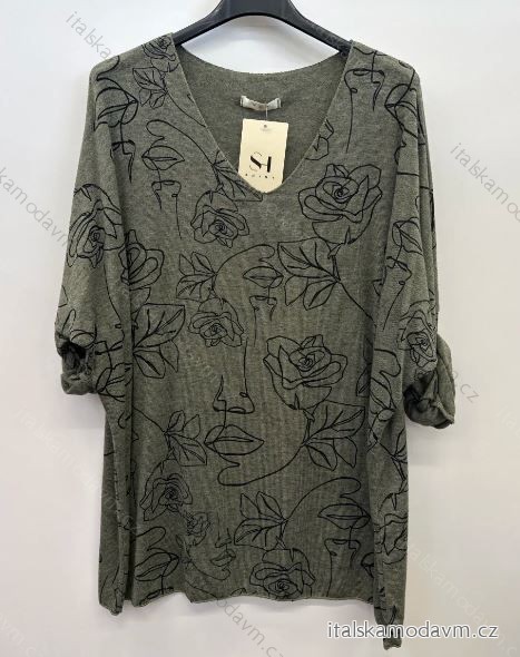 Tunika oversize dlouhý rukáv dámská (S/M/L ONE SIZE) ITALSKÁ MÓDA IMPSH241128C
