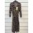 Šaty košeľové dlhý rukáv leopard dámske (S/M ONE SIZE) TALIANSKA MÓDA IMPSH248635