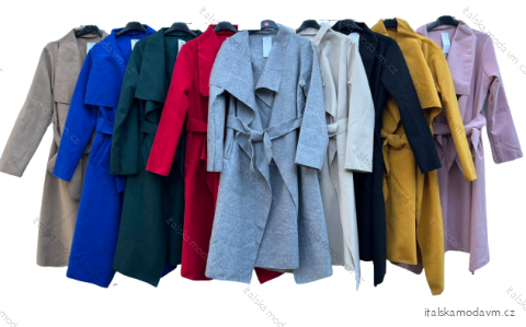 Kabát flaušový dlhý dámsky (M / L ONE SIZE) TALIANSKÁ MÓDA IMD221105 smaragdová M / L