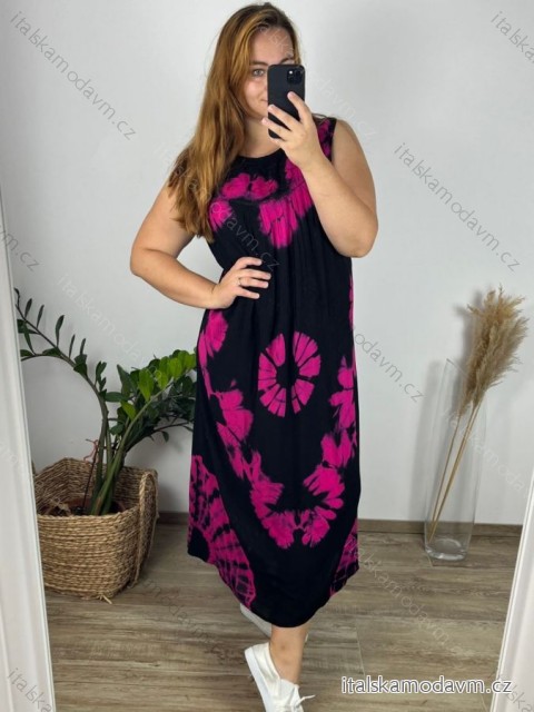 Šaty bez rukávu dámské nadrozměr (M-4XL) HAG24Y67/DUR -   růžová -   3XL/4XL