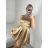 Šaty elegantné spoločenské na ramienka dámske (S/M ONE SIZE) TALIANSKA MóDA IM322461/UL tmavě vínová