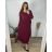 Šaty dlhé voľnočasové dlhý rukáv dámske nadrozmer (46/48/50 ONE SIZE) TALIANSKA MÓDA IMSM2424575/DUR  vínová