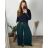 Kalhoty elegantní dlouhé dámské nadrozměr (44/46 ONE SIZE) ITALSKÁ MÓDA IMWEC249575/DUR vínová 44/46