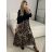 Sukně dlouhá skládaná dámská (S/M/L ONE SIZE) ITALSKÁ MÓDA IMM24M4304A-1/DUR S/M hnědá