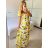 Šaty dlhé letný carmen dámske SANTORINI LIMONE (S/M ONE SIZE) TALIANSKA MÓDA IMPBB2323598-3/DUR