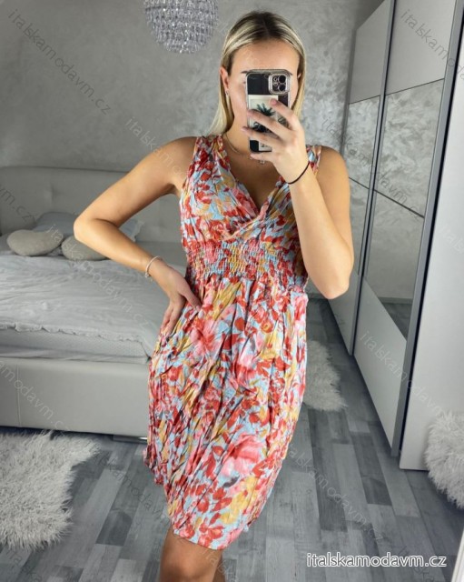 Šaty letné krátké bez rukávov dámske (M/L, XL/2XL) IMB24D2202/DUR -   červená -   XL/2XL