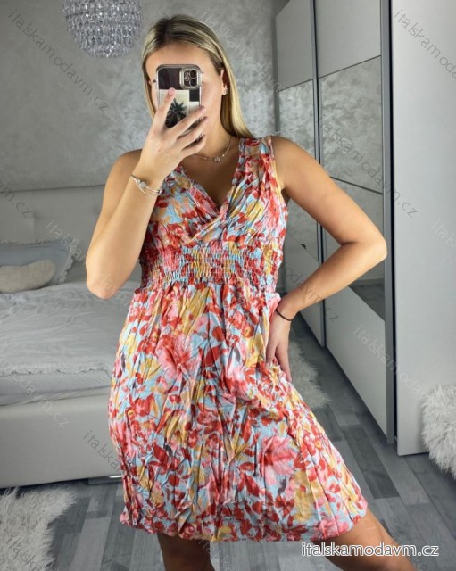 Šaty letní krátké bez rukávu dámské (M/L, XL/2XL)  IMB24D2202/DUR -   červená -   M/L