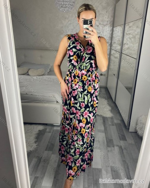 Šaty letní dlouhé bez rukávu dámské (M/L, XL/2XL)  IMB24D2212/DUR -   Černá -   XL/2XL