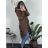 Kabát zimní s kapucí dámská LHD fashion (S-2XL) LHD-2M-033/DR M hnedá