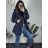 Kabát zimní s kapucí dámska  LHD fashion (S-2XL) LHD-2M-231/DR 2XL tmavě modrá
