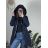 Kabát zimní s kapucí dámska  LHD fashion (S-2XL) LHD-2M-231/DR M tmavě modrá