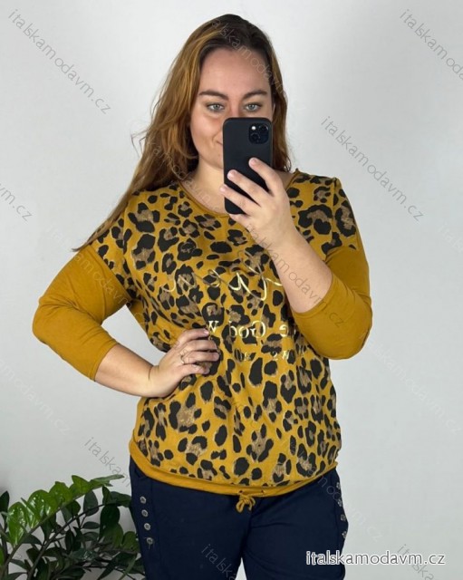 Tunika 3/4 dlouhý rukáv dámská nadrozměr (48/50 ONE SIZE) ITALSKÁ MÓDA IMC24508