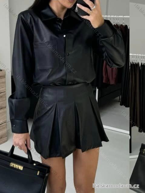 Sukně krátká kožená dámská (S/M/L ONE SIZE) ITALSKÁ MÓDA IMM24M11837