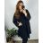 Šaty elegantní dlouhý  rukáv dámske nadrozmer (3XL/4XL ONE SIZE) TALIANSKA MóDA IM424BELLA/DU 3XL / 4XL čierna