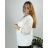 Tunika elegantní dlouhý rukáv dámská nadrozměr (XL-5XL ONE SIZE) POLSKÁ MÓDA PMFF241447/DR 5XL bílá