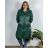 Bunda dlouhá s kapucí dámská nadrozměr (2XL/3XL ONE SIZE) ITALSKÁ MÓDA IM423WHITNEY/DUR smaragdová 2XL/3XL