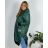 Bunda dlouhá s kapucí dámská nadrozměr (2XL/3XL ONE SIZE) ITALSKÁ MÓDA IM423WHITNEY/DUR smaragdová 2XL/3XL